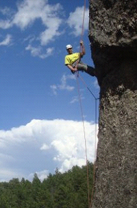 Matt Jackson on a rock